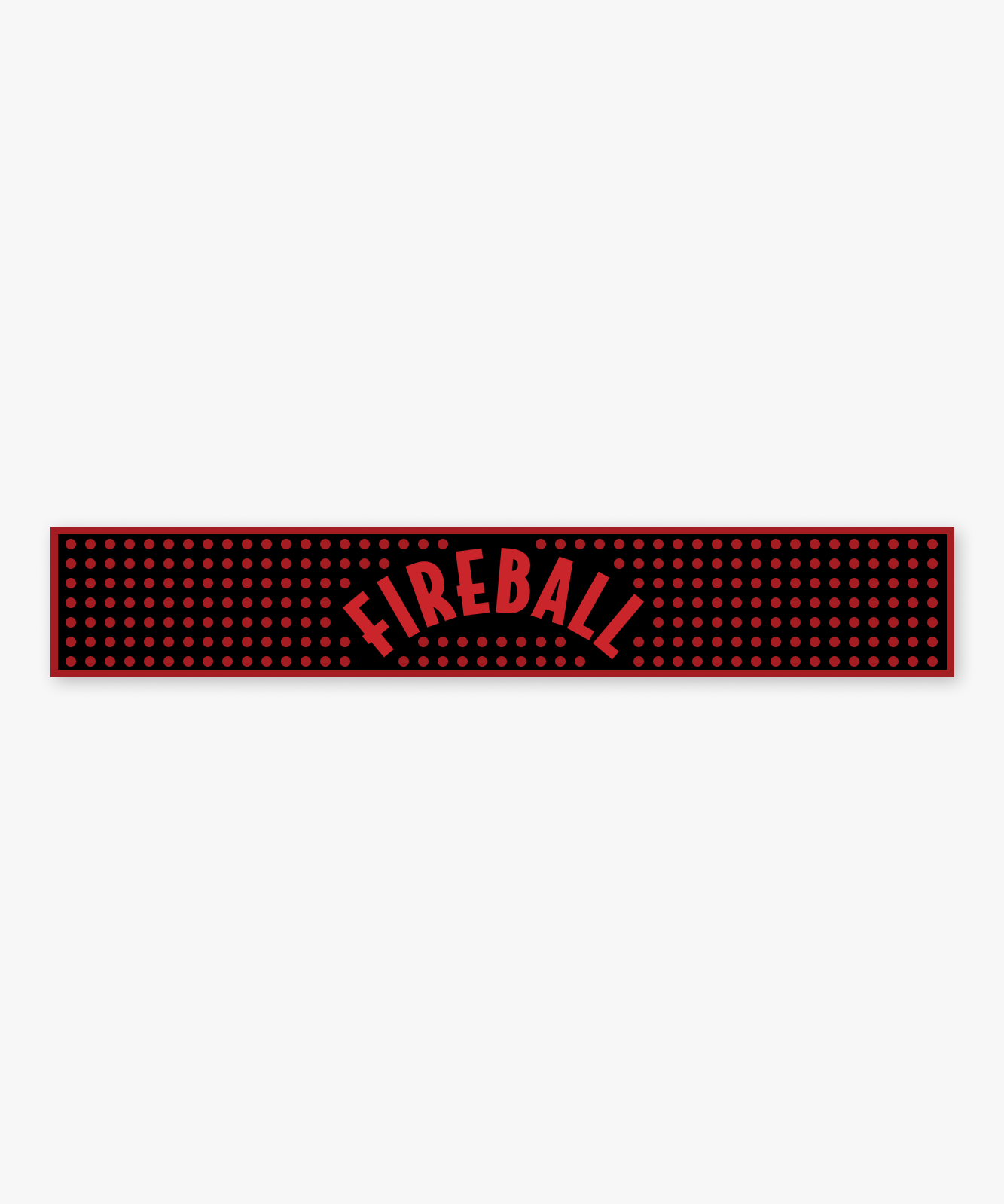 Rubber bar mat / 60x10cm / Black/Red