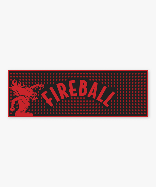 Rubber bar mat / 60x20cm / Black/Red